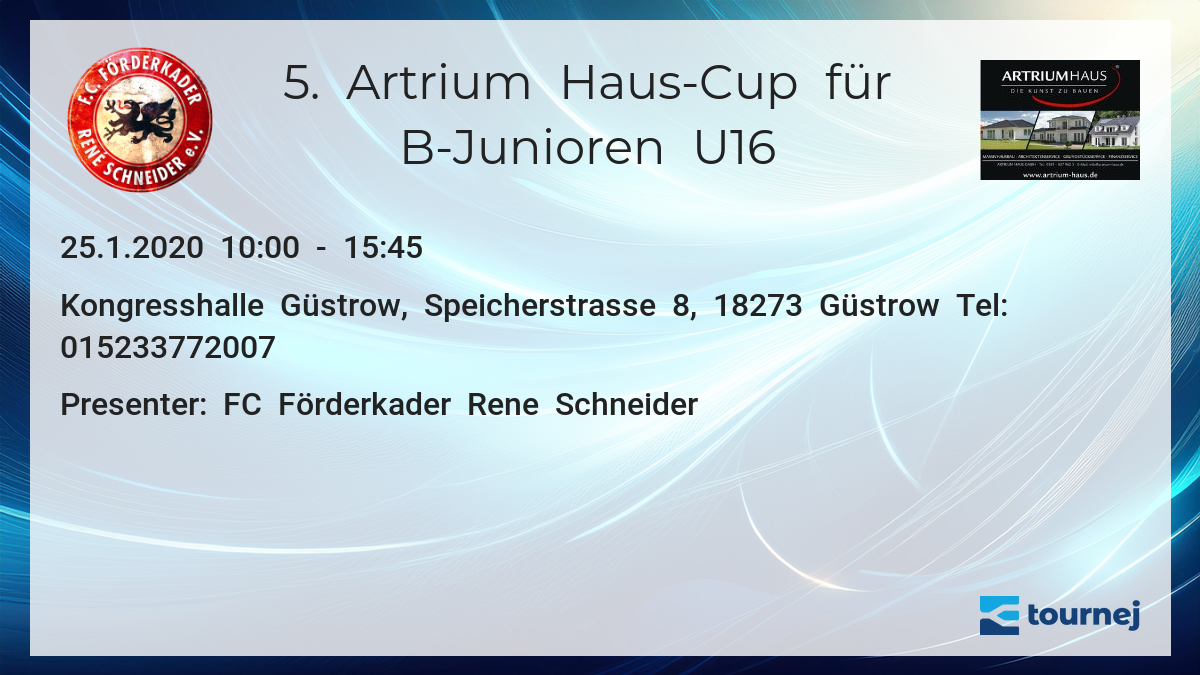 5 Artrium Haus Cup Fur B Junioren U16 Meinturnierplan De